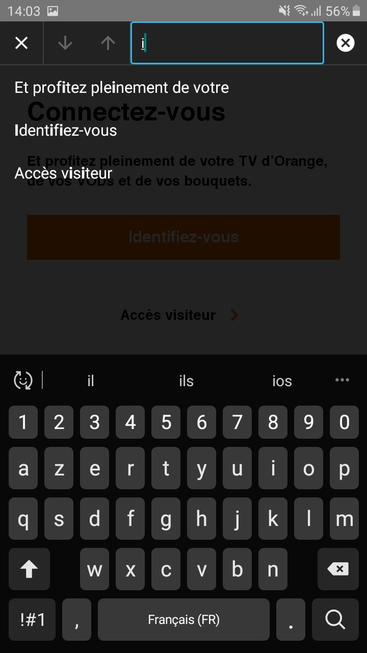 capture d'écran représentant le type de navigation recherche sur écran avec l'outil Talkback